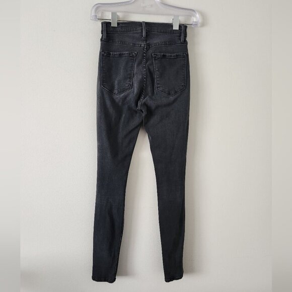 FRAME | Ali high rise skinny jeans gray black sz 24 - Picture 3 of 5